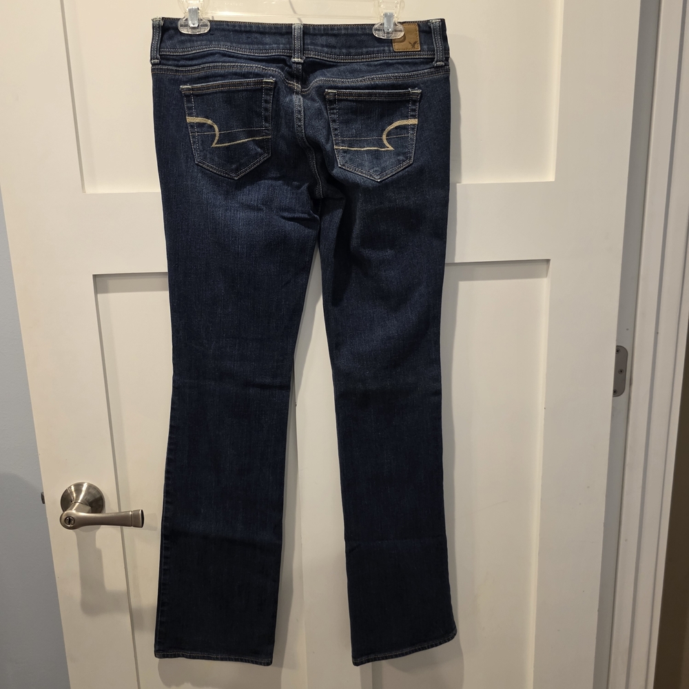 AMERICAN EAGLE Jeans SLIM BOOT Womens Sz 6 long Low Rise Y2K Denim 31 inseam